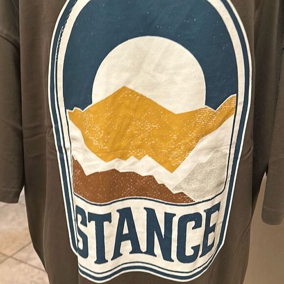 Stance Size XL The Crew Tee Olive Green Saddleback Graphic Western Casual New - Picture 5 of 11